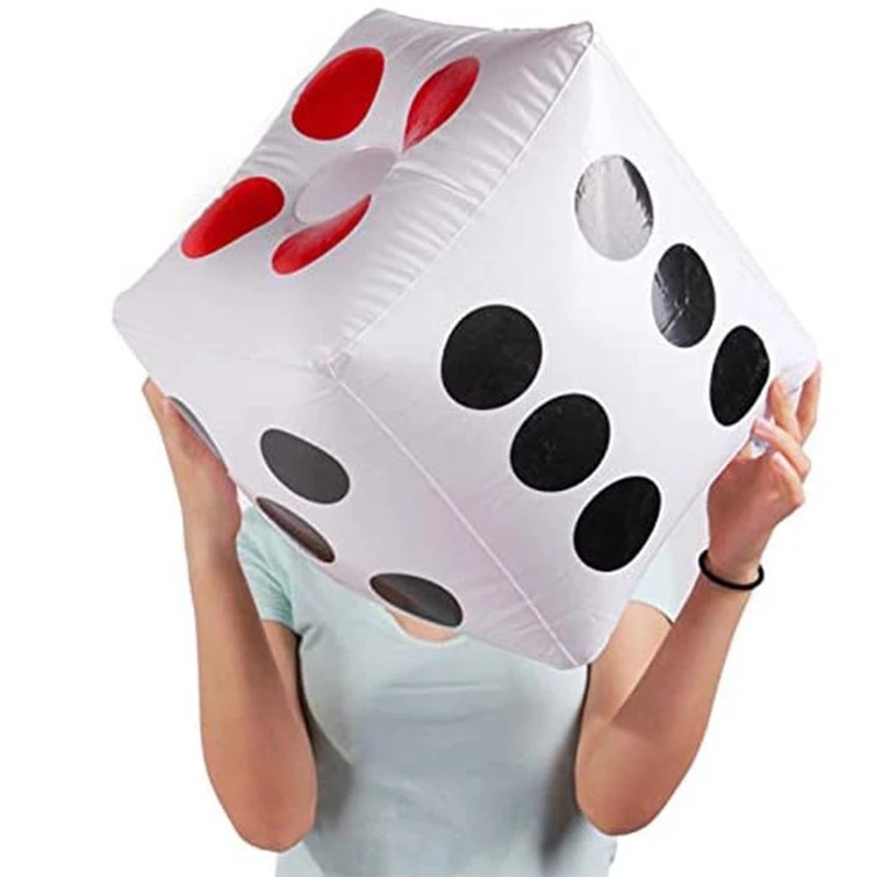 Casino Theme Party Decor Inflatable Dice 35cm Big Dice Stage Prop Inflatable Balloon Dice Party Pool