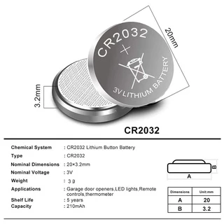 ถ่านกระดุม ถ่านรีโมท ถ่านไบออส CR2032 /2025 / 2016 / 1220 / 1616 / 1620 / 1632 / 2450 battery bios remote ลอตใหม่ 8 เบอ