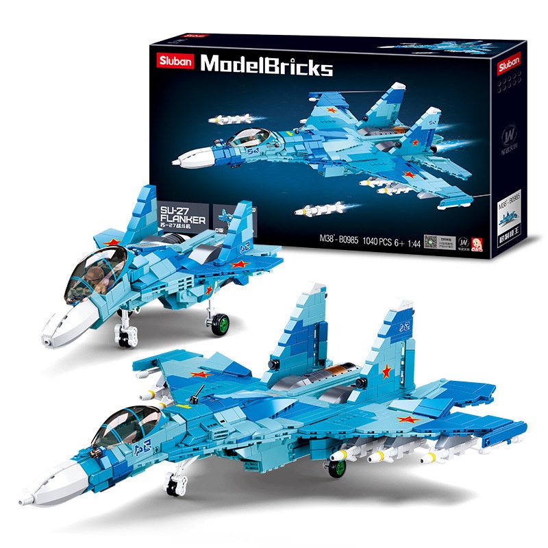 ProudNada Toys ตัวต่อ เครื่องบินขับไล่ ทหาร ซุคฮอย ซู-27 2in1 Sluban SU-27 FLANK 1040 PCS M38-B0985