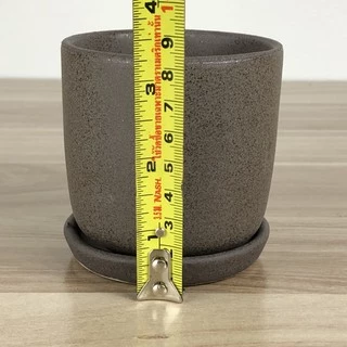 กระถางแคคตัสเซรามิค เคลือบพิเศษ minimal SWS 3x3.25”