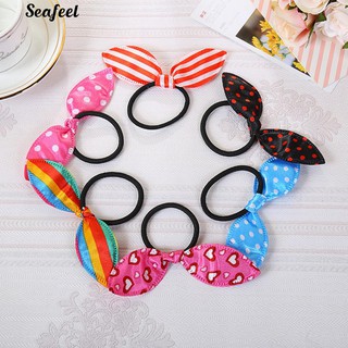 20Pcs ผมหนาสีดำ Elastics Hairbands ผมหูรูปร่างผมหางม้า