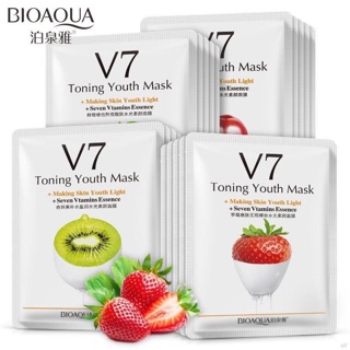 🥰มาร์คหน้า Bioqua มาร์ค V7 Toning Mask มาร์คบำรุงผิวชุ่มชื้น 🥰