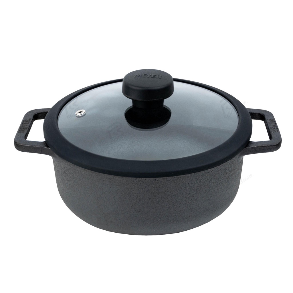 หม้อต้มอาหาร ความจุ 2.8L พร้อมฝาแก้ว กระทะร้อน หม้อต้ม หม้ออเนกประสงค์ หม้อเหล็กหล่อ Cast iron pot maruni06