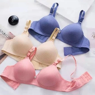 T302บราผู้หญิงฟูลคัพ เสื้อชั้นในสตรีสีทึบ ดีไซน์ผ้าลายจุดระบายอากาศ ชุดชั้นในไซส์ใหญ่ หกสีให้เลือก