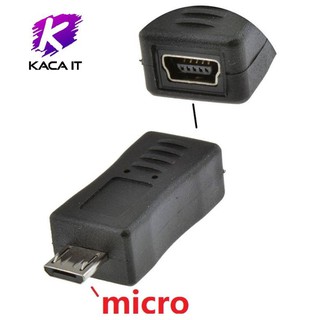 หัวแปลง อะแดปเตอร์แปลง จาก Mini USB ไปเป็น Micro USB ( Mini USB Female to Micro USB Male Adapter )