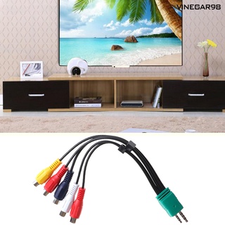 Vinetm สายเคเบิ้ลเสียงวิดีโอ 18 ซม. 3.5 มม. + 2.5 มม. 5RCA Av สายอะแดปเตอร์รองรับสายทีวี Samsung Lcd