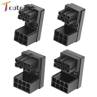 Tcuteit อะแดปเตอร์ ATX 8Pin 6Pin ตัวเมีย เป็น 8Pin 6Pin ตัวผู้ 180 องศา สําหรับเดสก์ท็อป GPU