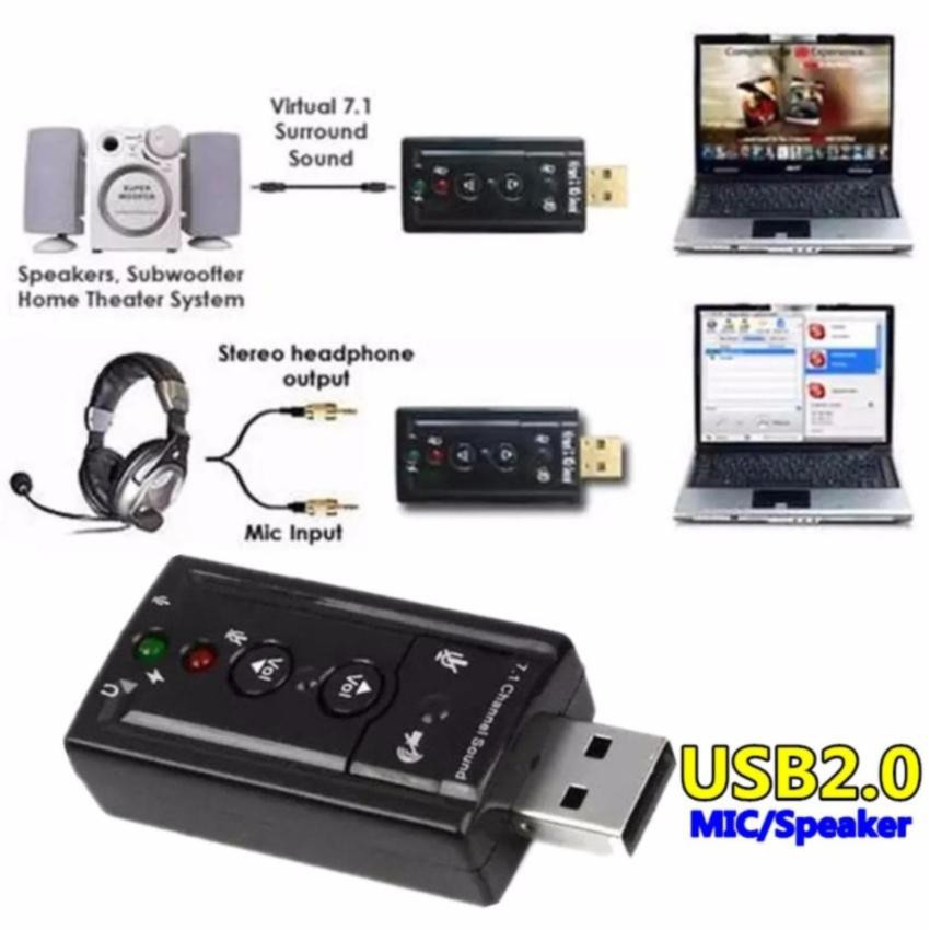 USB Sound Card Audio Adapter External Laptop Device PC Notebook