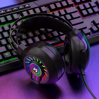 หูฟังพร้อมไมค์ มีไฟRGB  สำหรับเล่นเกมส๋ 7.1 Surround Sound Software Gaming Headset