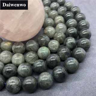 AAA Black Labradourite Beads สีดำลาบลูกปัด 6-10mm มิลลิเมตรรอบธรรมชาติหลวมหินลูกปัดสร้อยข้อมือ Diy