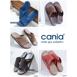 รองเท้าแตะสวม CANIA คาเนีย C-STEP TechnologyTM CM12112 แตะสวมลำลองชาย หนังนิ่ม 40-46 CM12112 ดำ กรม ตาล แดง​