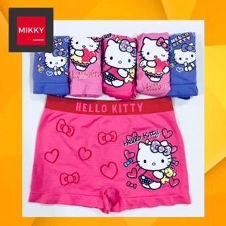 กางเกงในเด็กขาสั้น แพค 3 ตัว 3 ลาย 3 สี ผ้านุ่ม ยืด  Size L:  KITTY  ผ้า:  Cotton Spandex