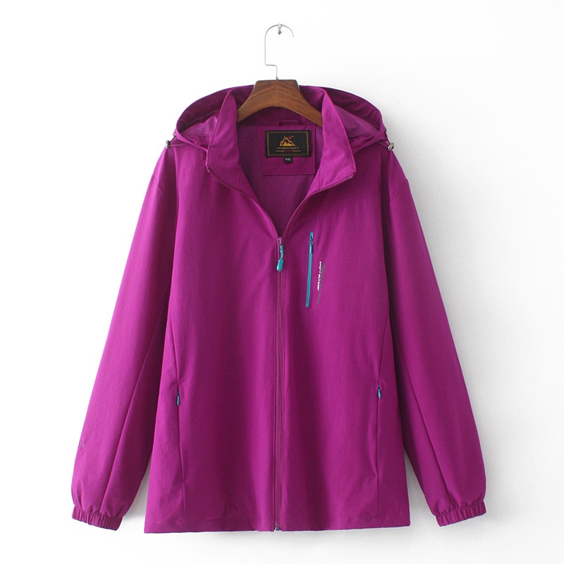 Plus Size 4XL-7XL เสื้อแจ็คเก็ตเสื้อกันลมกันน้ําสําหรับผู้หญิงขนาดใหญ่ A-line Zip Up Outerwear