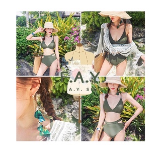 F.A.Y. 💫 sw113 ชุดว่ายน้ำ ชุดบิกินี่ ทรูพีช มีฟองน้ำ ไม่มีโครง ชุดเที่ยวทะเล