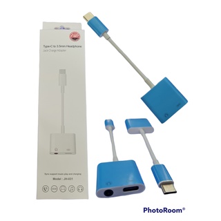 Y-cable Type-c to 3.5 JH-031 Headphone ชาร์จแบต-ฟังเพลง-คุยโทรศัพท์ Jack Charger Adapter เข้าได้กับทุกรุ่น [TK GADGETS]