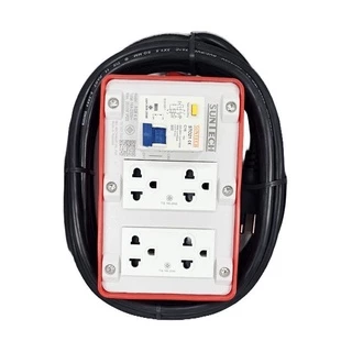 SUNTECH RGB-4O ชุดปลั๊กพ่วง กันไฟดูด 4 ช่อง 16A สายไฟ 1.5 sq.mm.