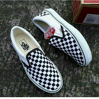 Vans SLIP ON CHECKERBOAR รองเท้าลําลอง ข้อสั้น สําหรับผู้ชายและผู้หญิง