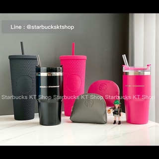 [ พร้อมส่ง ] แก้วสตาร์บัคส์ Starbucks Black-Pink Studded &amp; Stanley set ( รวมกระเป๋า )