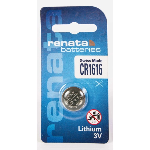 ถ่าน Renata CR1616 Lithium 3V แพคเดี่ยว 1 ก้อน ของแท้ สามารถออกใบกำกับภาษีได้