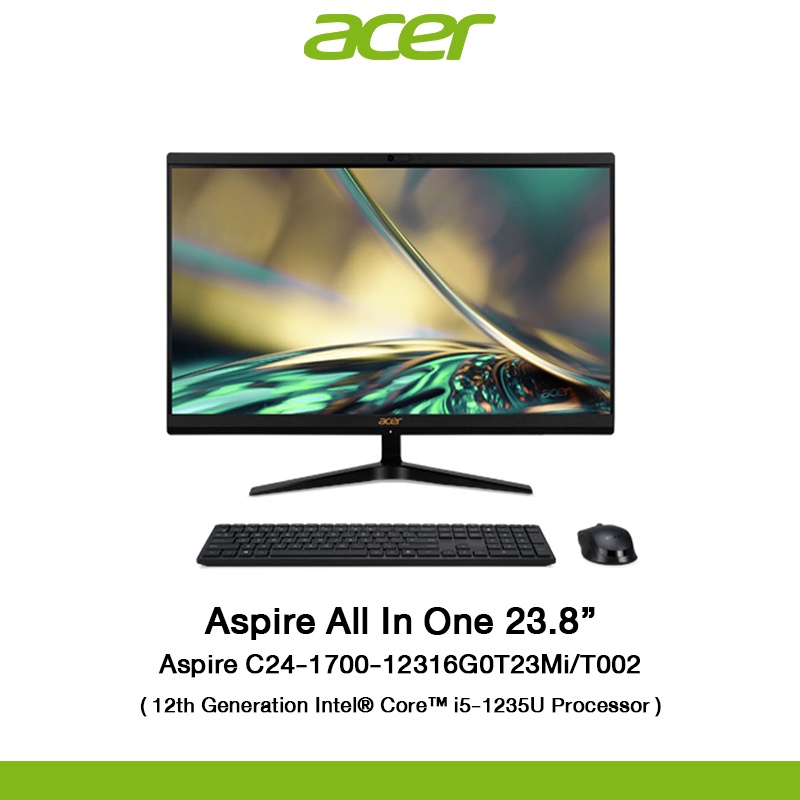 Acer Desktop All in One Aspire C24-1700-12316G0T23Mi/T002 (DQ.BJWST.002) i5-1235U 16GB 512GB UMA W11 (คอมพิวเตอร์ตั้งโต๊ะ)