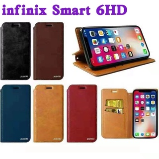 infinix Smart 6HD(ส่งในไทย)เคสฝาพับInfinix Smart 6Plus/Infinix Hot12Play/Hot12iกระเป๋าเปิดปิดแบบแม่เหล็ก เก็บนามบัตรได