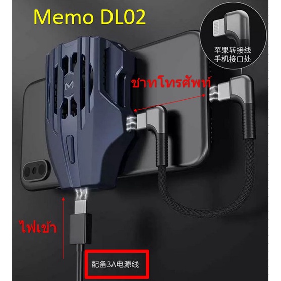 พัดลมระบายความร้อนโทรศัพท์มือถือMEMO DL02 Radiato(ส่งจากปทุมธานี) ของ ...