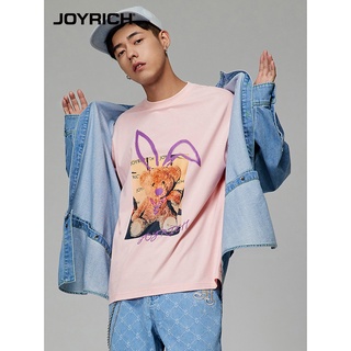 [100% Cotton] Joyrich ใหม่ เสื้อยืดแขนสั้น ลายหูกระต่าย หมี คิดถึง แฟชั่นฤดูร้อน สําหรับผู้ชาย และผู้หญิง