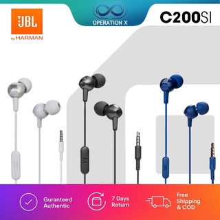 ของแท้ JBL C200SI หูฟังสเตอริโอ แบบมีสาย 3.5 มม. พร้อมไมโครโฟน สําหรับ Android IOS