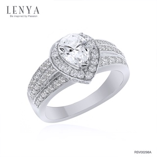 Lenya Jewelry แหวนเพชร DiamondLike ดีไซน์รูปหยดน้ำ เติมความหวานได้อย่างลงตัว บนตัวเรือนเงินแท้ชุบทองคำขาว