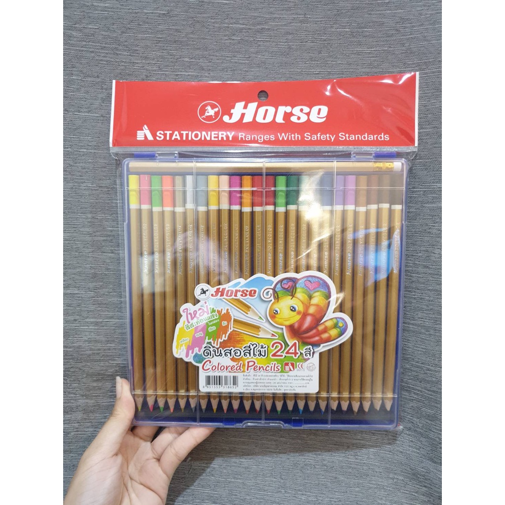 ตามม้า นานมี สีไม้กล่องพลาสติก NM2002/24P กล่องละ 24 สี ดินสอสีไม้
