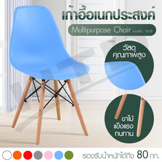 Modern Chair เก้าอี้ Furniture เก้าอี้อเนกประสงค์ พร้อมพนักพิง รุ่น 1618 (Blue)