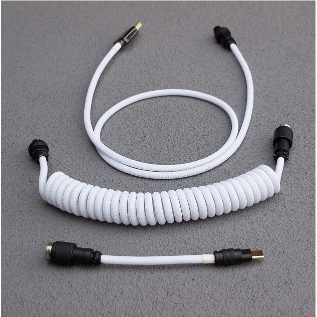 Fancytech Coiled Aviator Cable 3-stage สายคีย์บอร์ด USB-C  สายเคเบิ้ลขด Custom สำหรับ Mechanical Key