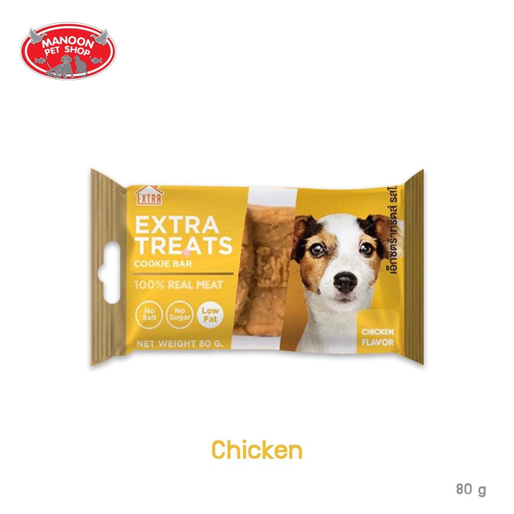 สินค้ารวมส่งฟรี⚡ [MANOON] Extra Treats Chicken Flavor 80g. เอ็กซ์ตร้าทรีตส์ รสไก่ ❤️  COD.เก็บเงินปลายทาง