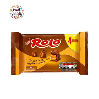 Nestle Rolo 4Tubes 166.4g เนสท์เล่ โรโลช็อกโกแลตสอดไส้คาราเมล 4แท่ง 166.4กรัม