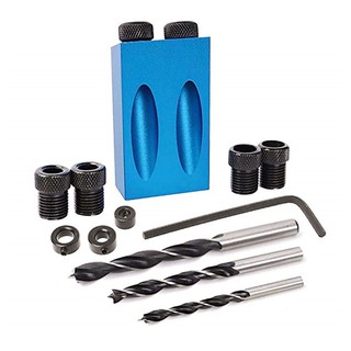 14 Pcs เอียงดอกสว่านเจาะรูพร้อม Dowel Pockethole จิ๊กชุดร่วมระบบสกรู