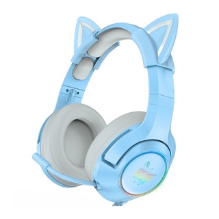 Onikuma Gaming Headset K9 3.5mm (Special Edition Blue) แจ็ค 3.5 แบบแจ็คเดี่ยว และแถมสายแปลงแยกหูฟัง กับไมค์ (ตามภาพ)