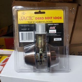 กุญแจกลอน กุญแจลูกบิด กุญแจประตู อย่างดี JACK ตัวเลือก สีรมดำ, สีเงินสแตนเลส พร้อมลูก 3 ดอก