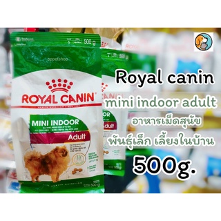 Royal Canin Mini Indoor Adult Dog Food 500กรัม โรยัลคานิน อาหารสำหรับสุนัขโต พันธุ์เล็ก เลี้ยงในบ้าน 10 เดือน - 8 ปี