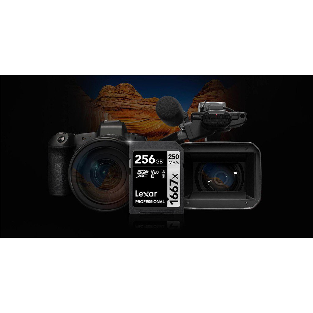 Lexar 64GB Professional 1667 x SDXC UHS-II U3 V60 250 120 MBs Memory ...