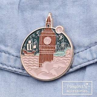 📬 พร้อมส่ง : 🏰 เข็มกลัดลายปราสาทกลางมหาสมุทร | Castle On The Sea Enamel Brooch Pin.