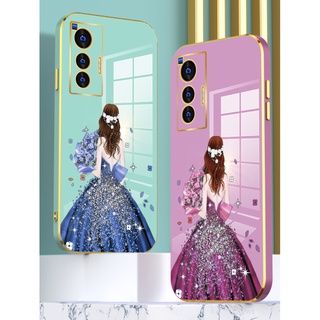 Dmy เคส vivo X70 pro X60 Y12 Y20 Y20i Y21 Y33S Y33T Y21A Y20S Y19 Y85 Y93 Y66 S1 pro V23 V25 V27 V23e V25e V11i V20 pro Y17 พิมพ์ลายสาวสวย