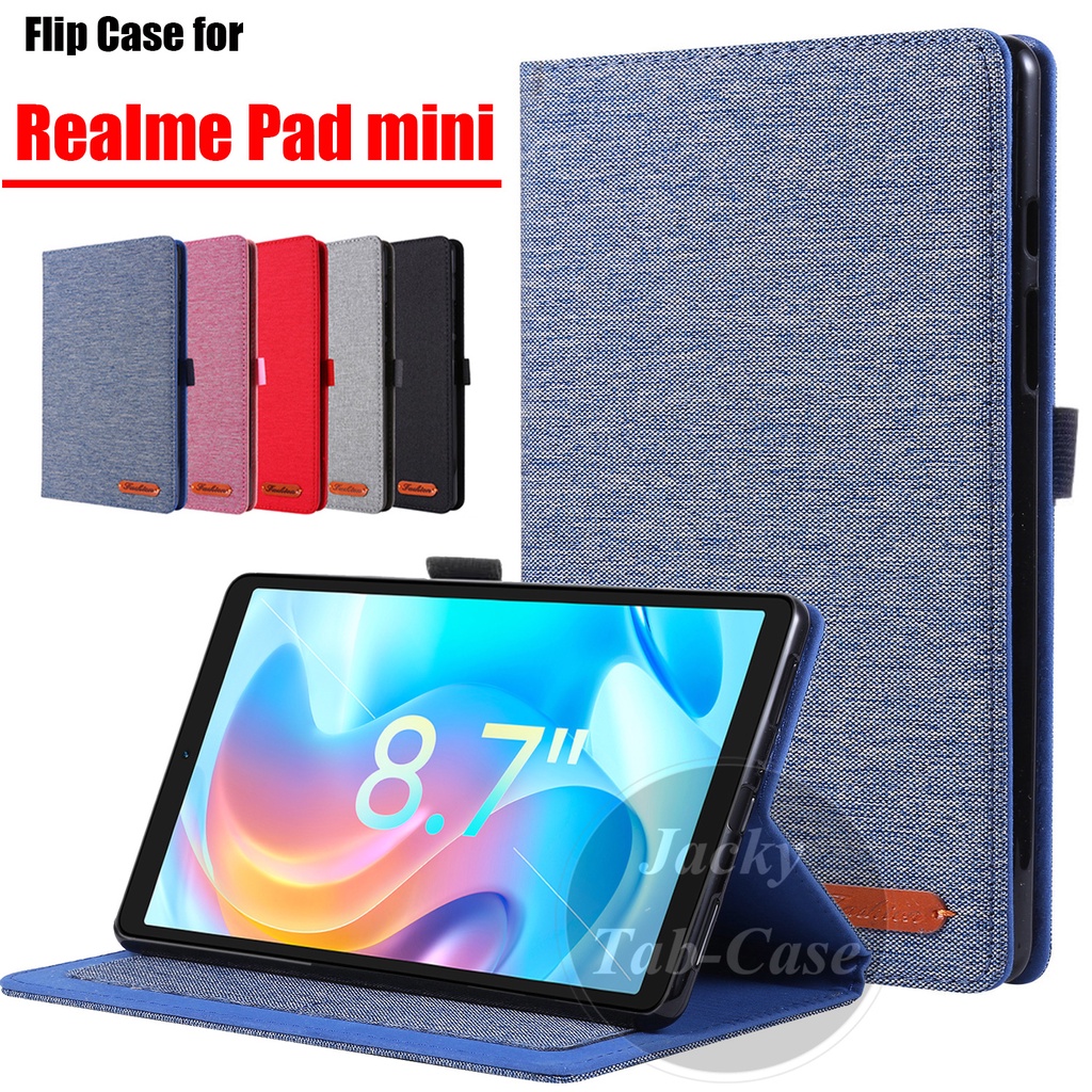 เคสแท็บเล็ต หนัง PU 8.7 นิ้ว พร้อมช่องใส่บัตร และขาตั้ง สําหรับ Realme Pad mini 8.7 นิ้ว 2022 RMP210