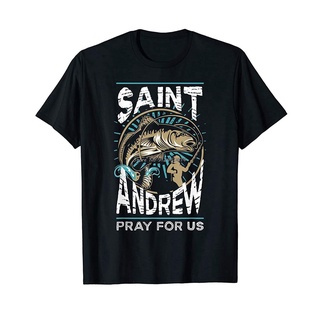 แฟชั่นยูนิเซ็กซ์℗แฟชั่น เสื้อยืดคอกลม ผ้าฝ้าย พิมพ์ลาย St Andrew Patron Saint of Fisherman สไตล์ฮิปฮอป สตรีท ฮาราจูกุ สํ