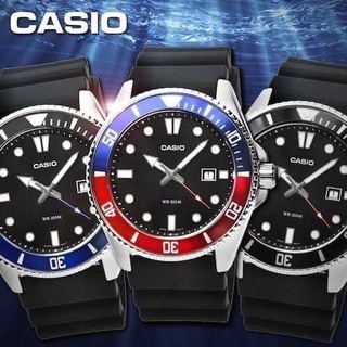 Casio สายยาง มีวันที่ ขนาด 38 Code:W6D270165