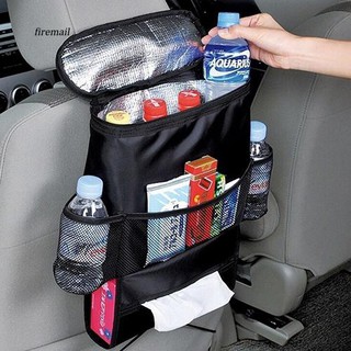 FEML_Black Car Seat Back Heat-Preservation Organizer Multi-pocket Travel Storage Bag