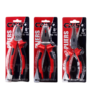 CALSO Pliers คีมช่าง 6 นิ้ว 3 ตัวชุด คีมปากจิ้งจก คีมปากแหลมคีมปากเฉียง ตัวคีมทำจากเหล็กกล้าโครเมียมอัลลอยพื้นผิวเคลือบ