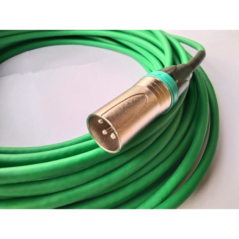 สายไมค์XLR Cable Stereo สายเขียว  หัวคละสี
