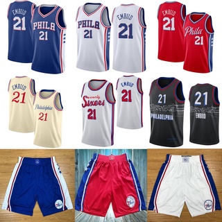 เสื้อกีฬาบาสเก็ตบอล ปักลาย Philadelphia 76ers No.21