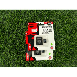 (ของแท้) Kingston เมมโมรี่การ์ด 64GB SDHC/SDXC Class 10 UHS-I Micro SD Card with Adapter