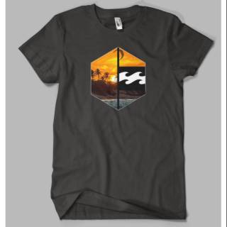 [S-5XL]เสื้อยืด พิมพ์ลาย View SUNSET BILLABONG สีพื้น